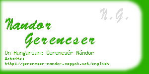 nandor gerencser business card